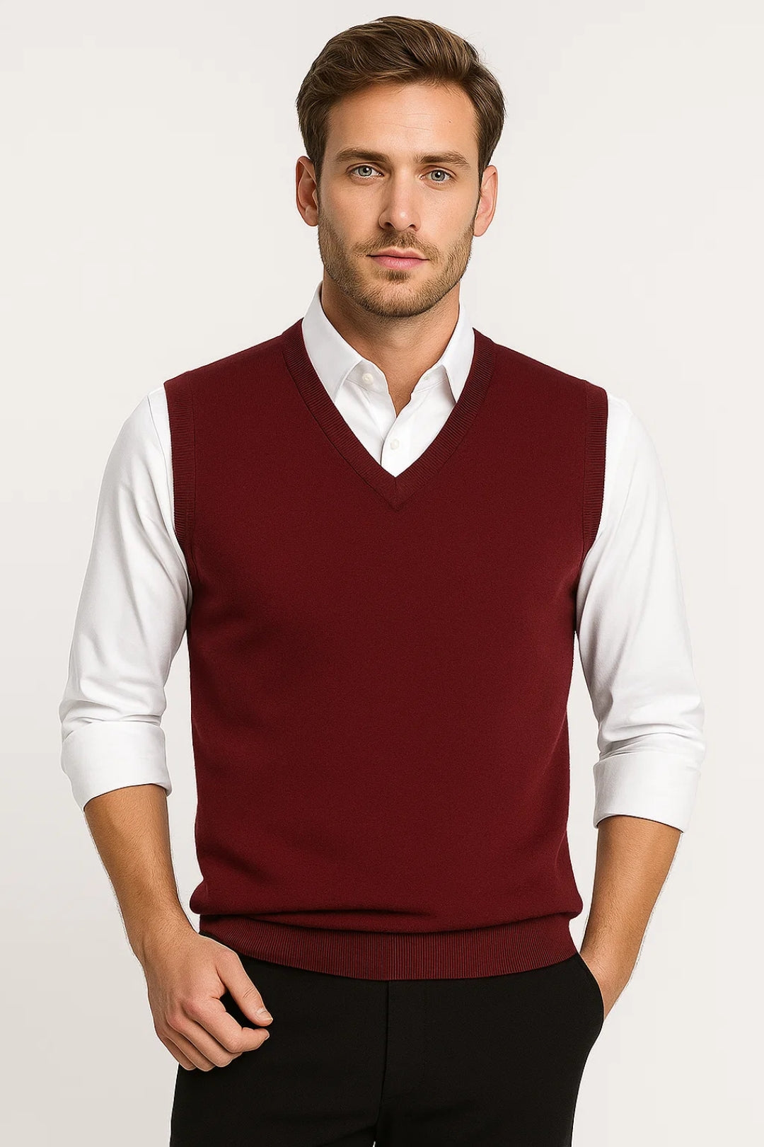 V-NECK SWEATER VEST FOR MEN