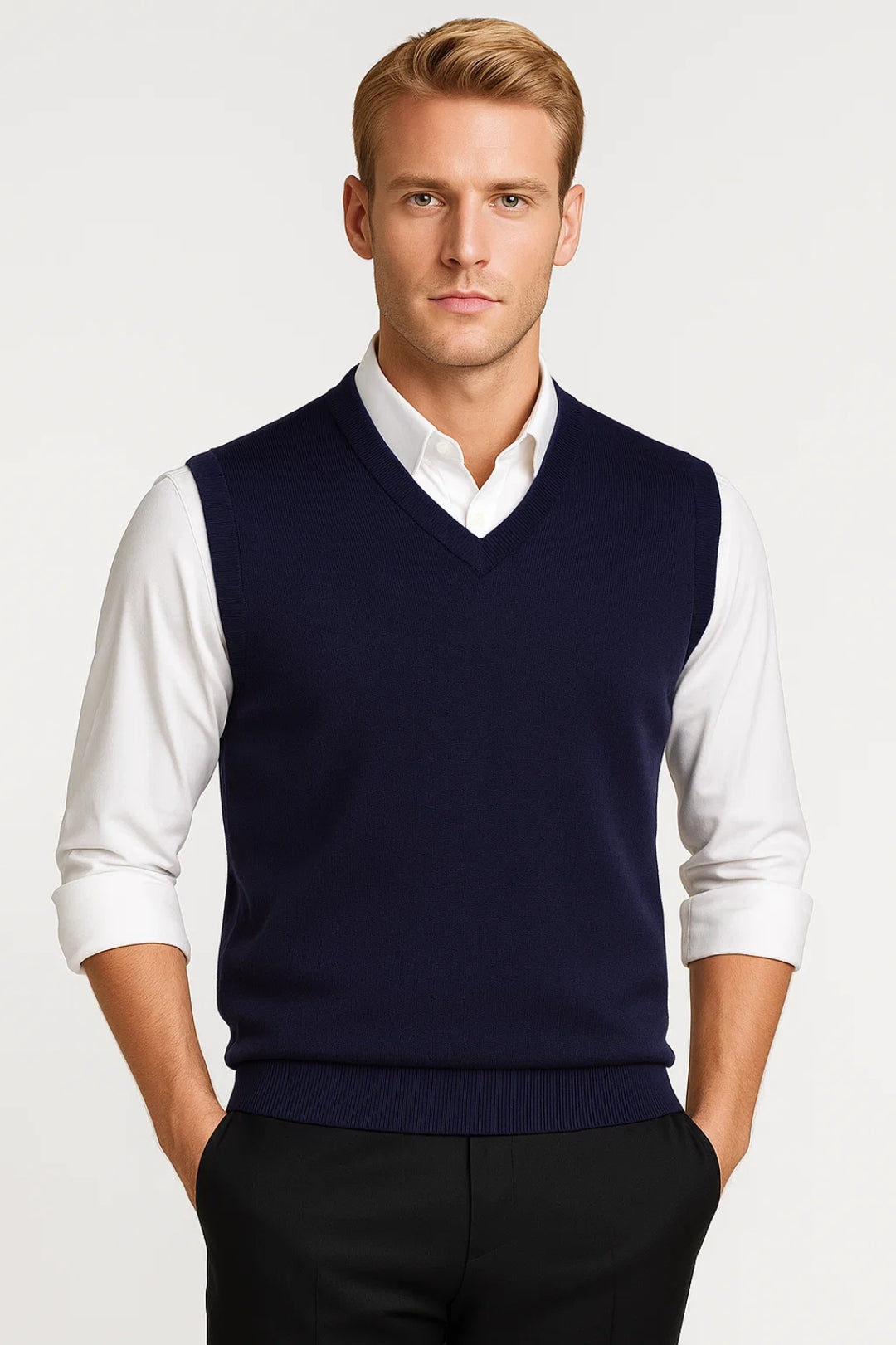V-NECK SWEATER VEST FOR MEN