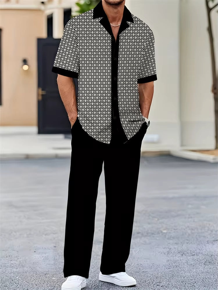 GEOMETRIC TWO-PIECE SET FOR MEN