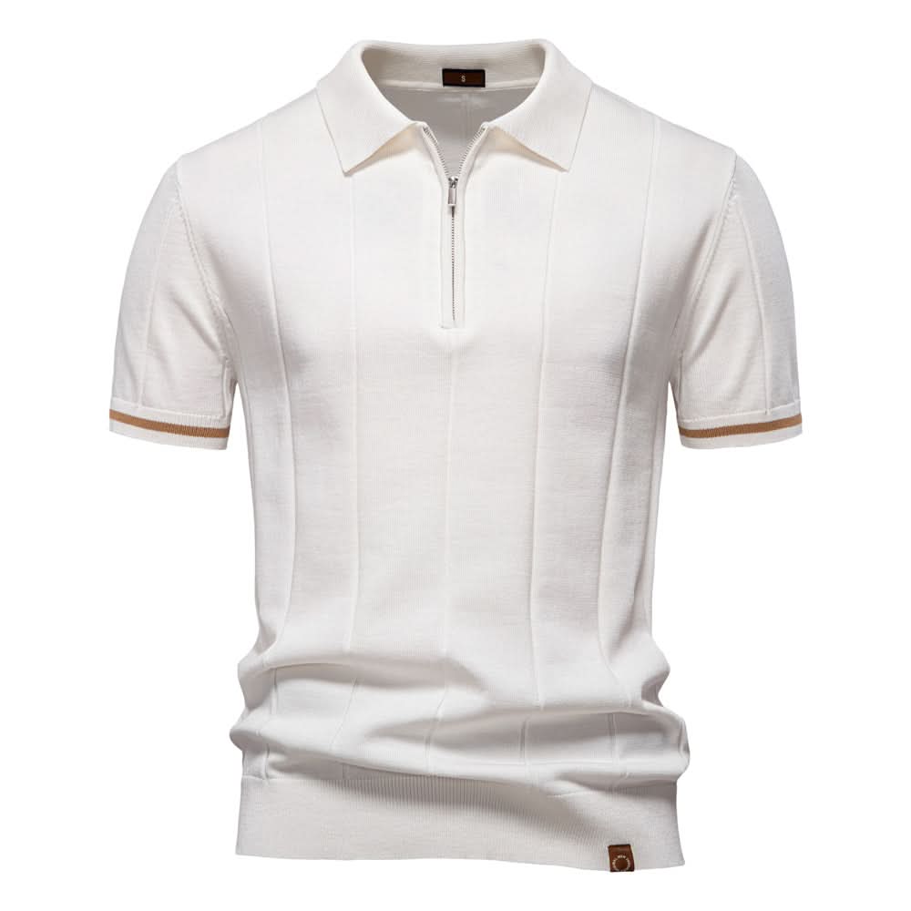 TEXTURED ZIP POLO FOR MEN