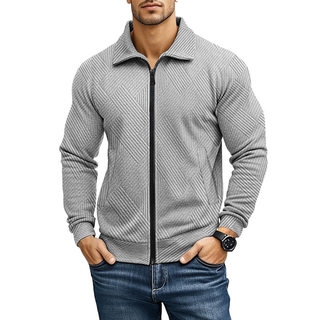 RIBBED ZIP SWEATER FOR MEN
