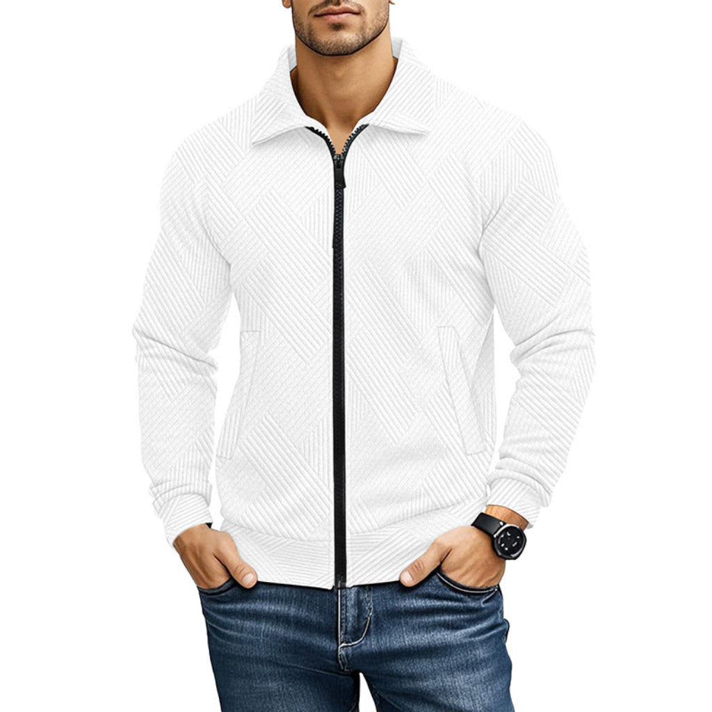 RIBBED ZIP SWEATER FOR MEN