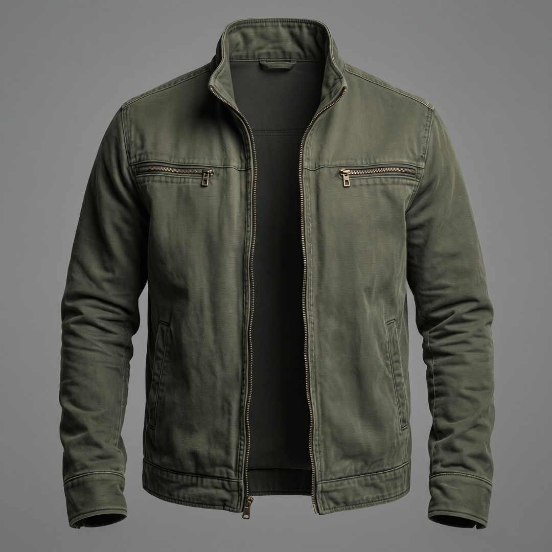 VINTAGE WASHED COTTON JACKET FOR MEN
