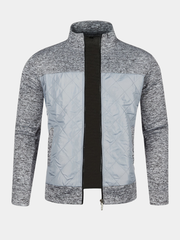 STAND COLLAR ZIP KNIT JACKET FOR MEN