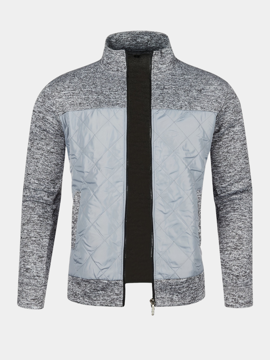 STAND COLLAR ZIP KNIT JACKET FOR MEN