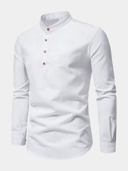 COTTON HALF PLACKET SHIRT FOR MEN