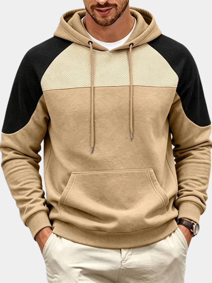 PATCHWORK POLYESTER SWEATER FOR MEN