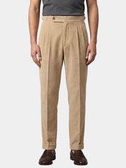 PLEATED CORDUROY TROUSERS FOR MEN