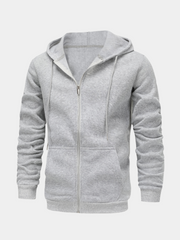 SOLID ZIP UP HOODIE FOR MEN