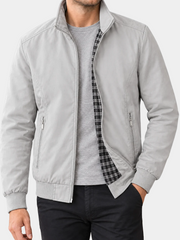 RIBBED TRIM ZIP JACKET FOR MEN