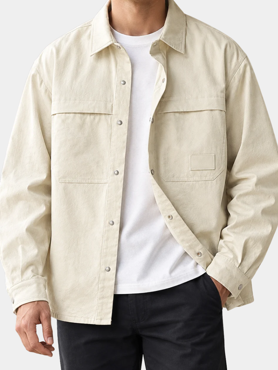 UTILITY SNAP FRONT OVERSHIRT FOR MEN