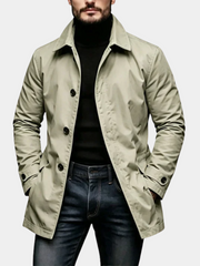 MID LENGTH WATER RESISTANT COAT FOR MEN