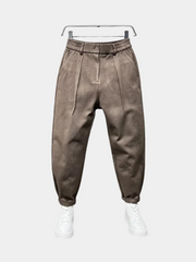 BRUSHED WOOL TWILL TROUSERS FOR MEN