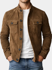 BUTTON FRONT HIGH COLLAR JACKET FOR MEN
