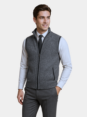 FULL ZIP HIGH NECK VEST FOR MEN