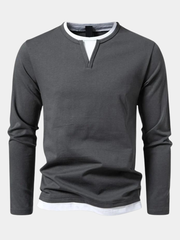 V-NECK KNIT SHIRT FOR MEN