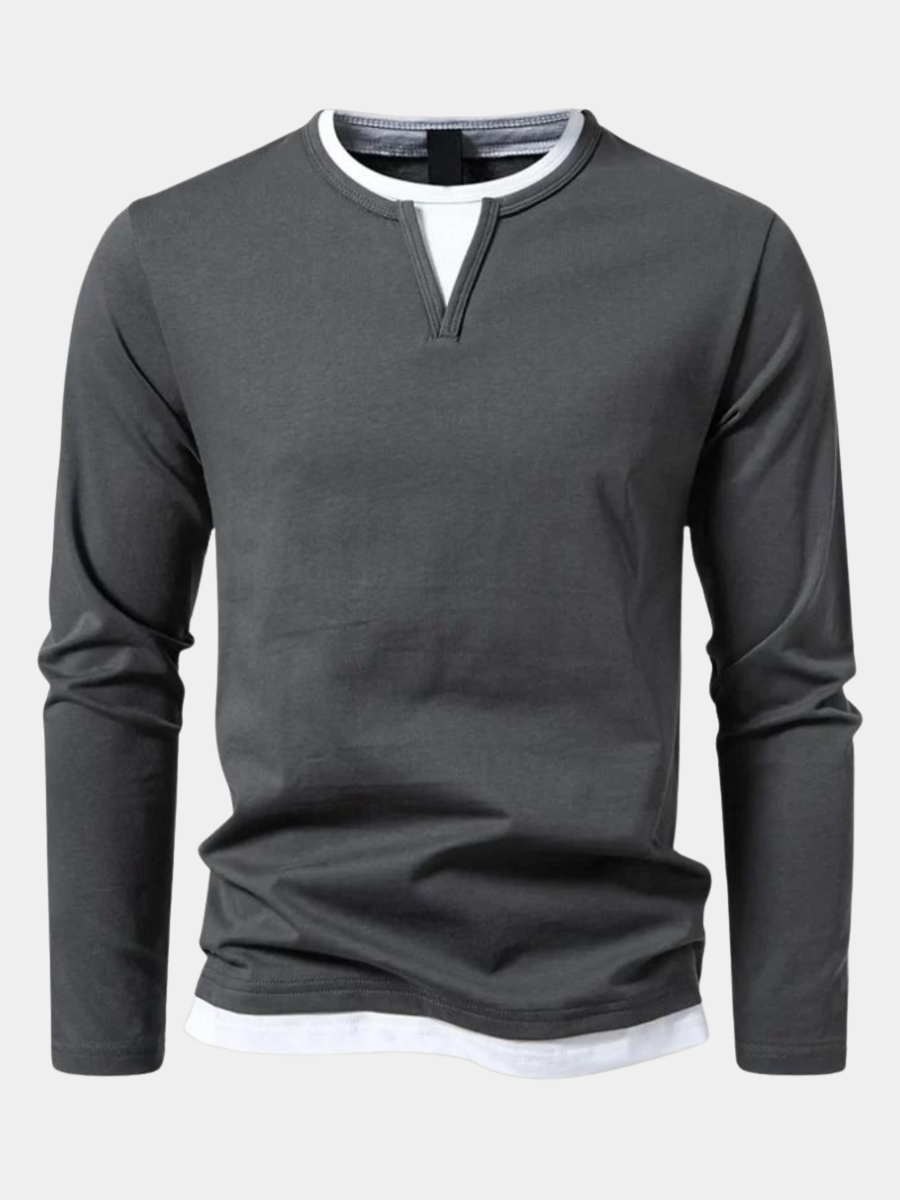 V-NECK KNIT SHIRT FOR MEN
