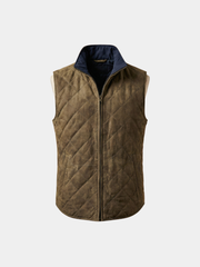 QUILTED MICROSUEDE VEST FOR MEN