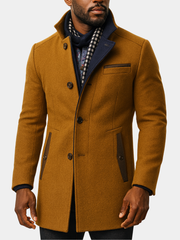 COLORBLOCK WOOL OVERCOAT FOR MEN