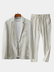 LINEN BLEND SUIT SET FOR MEN