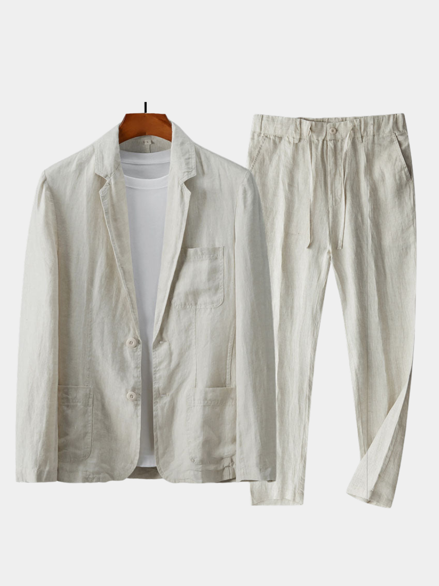 LINEN BLEND SUIT SET FOR MEN