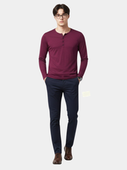 SLIM FIT HENLEY SHIRT FOR MEN