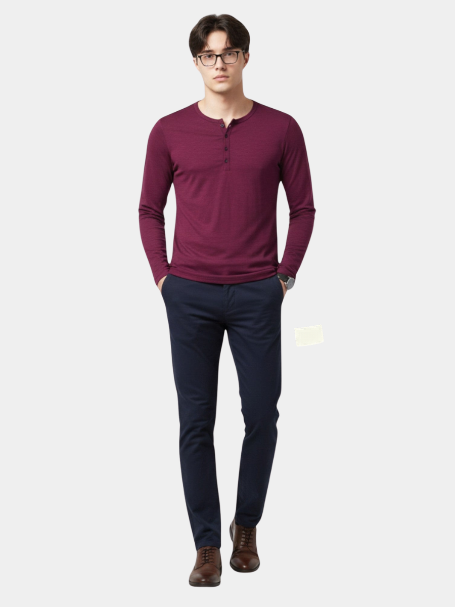 SLIM FIT HENLEY SHIRT FOR MEN
