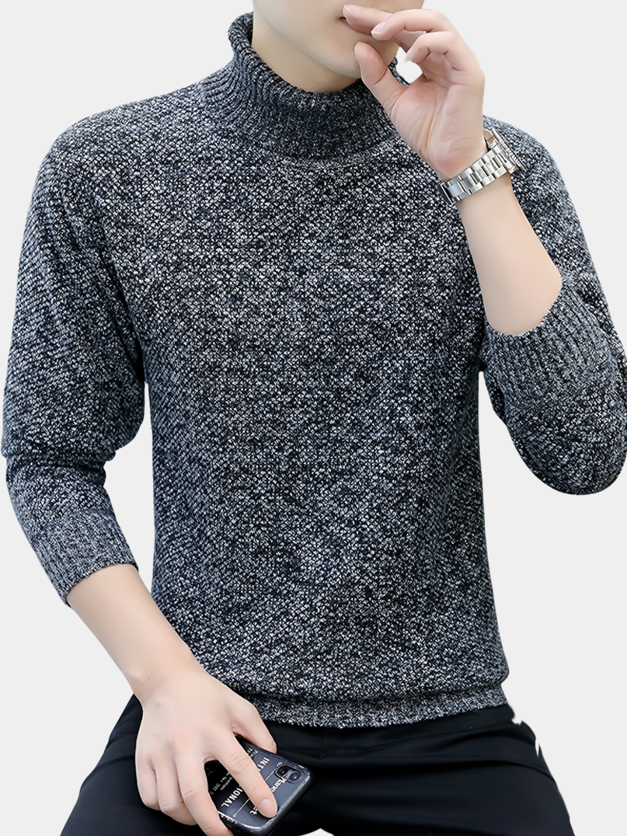 RIB KNIT LAPEL SWEATER FOR MEN
