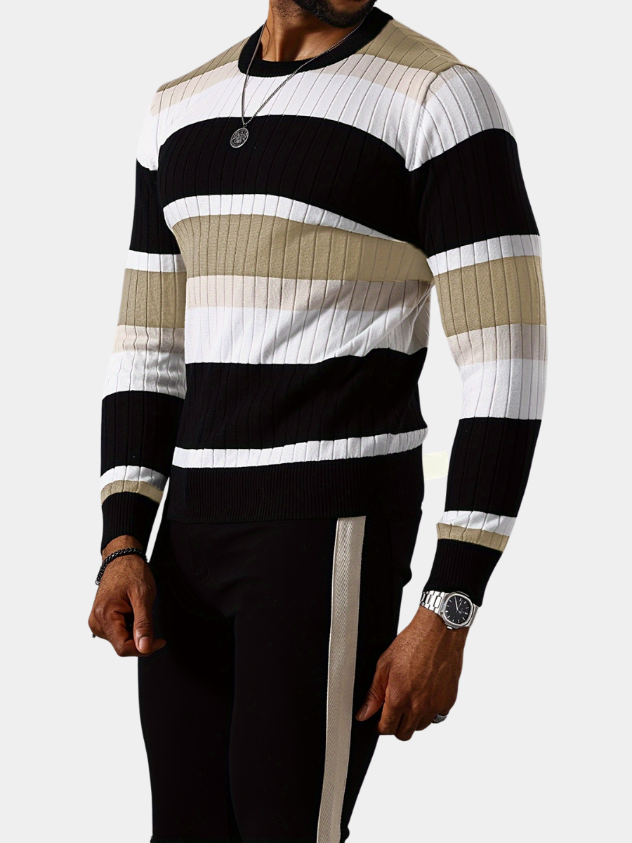 COLORBLOCK RIB-KNIT SWEATER FOR MEN