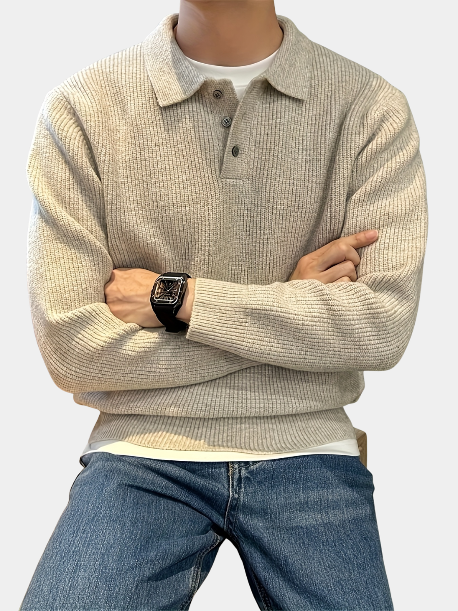 RIBBED POLO FOR MEN