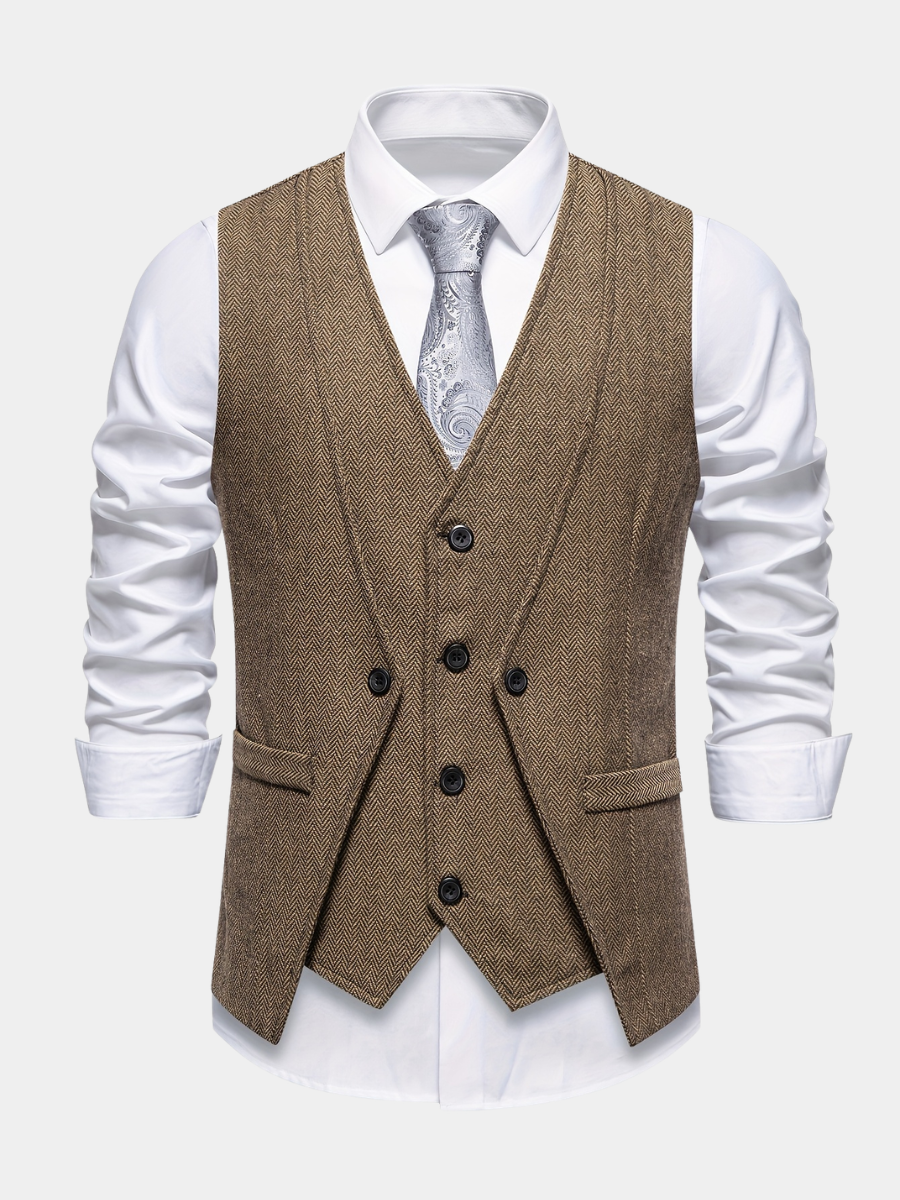 VINTAGE BUTTON VEST FOR MEN