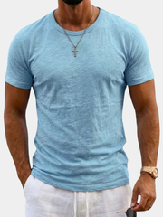 TEXTURED COTTON T-SHIRT FOR MEN