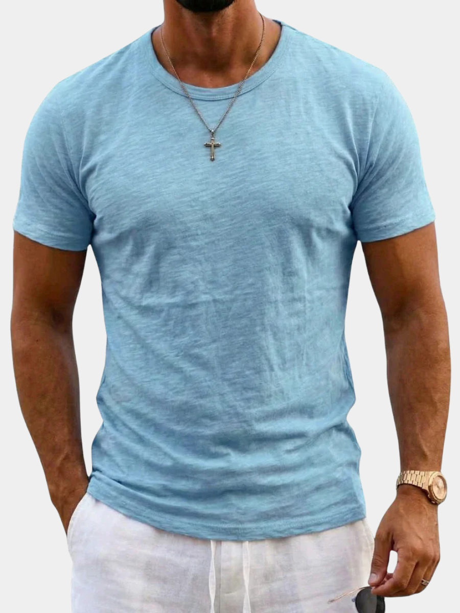 TEXTURED COTTON T-SHIRT FOR MEN
