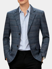 PLAID LAPEL BLAZER FOR MEN