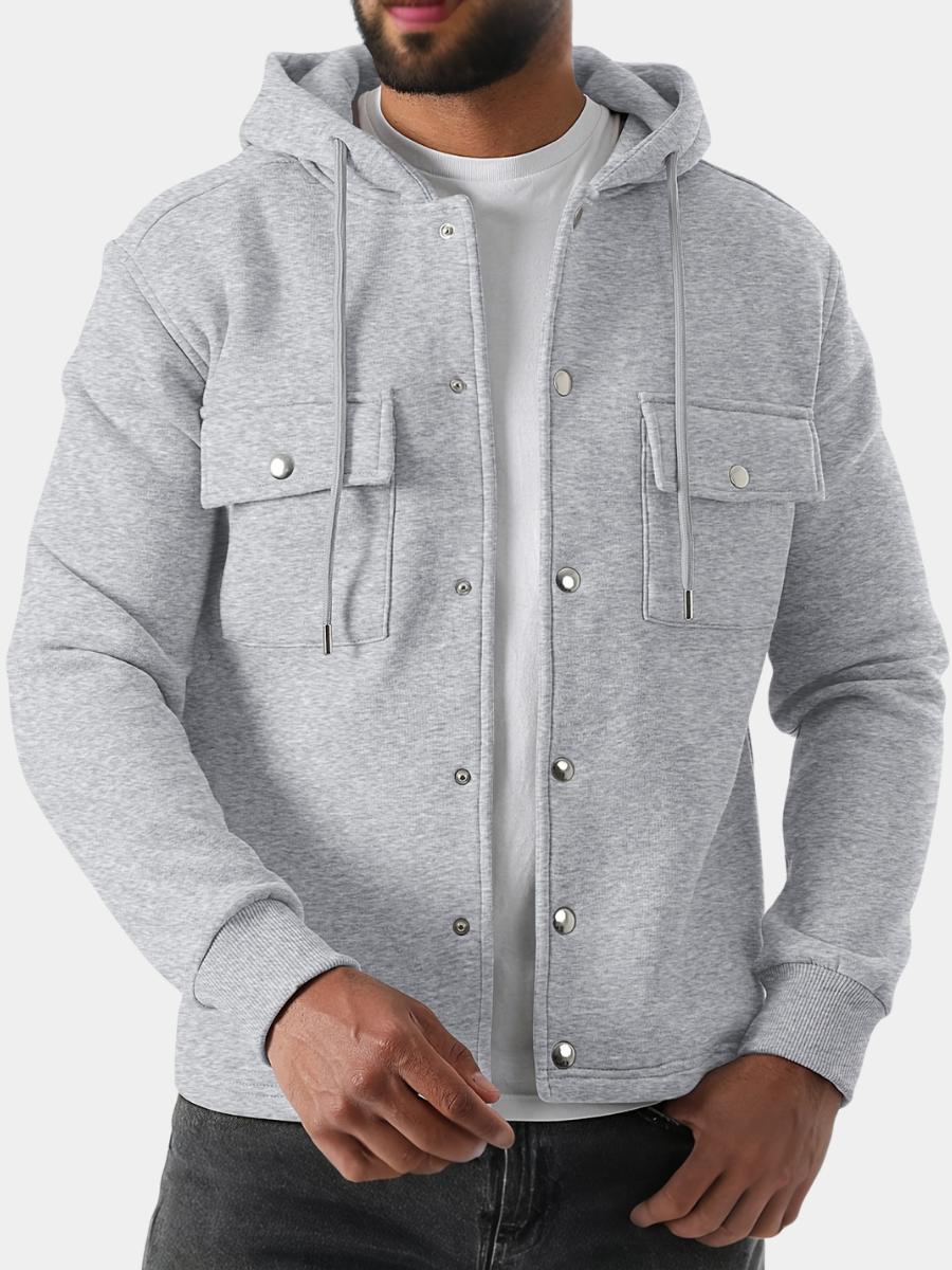 SOLID KNIT HOODIE FOR MEN