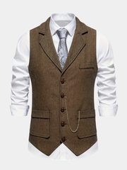 CHAIN LAPEL VEST FOR MEN