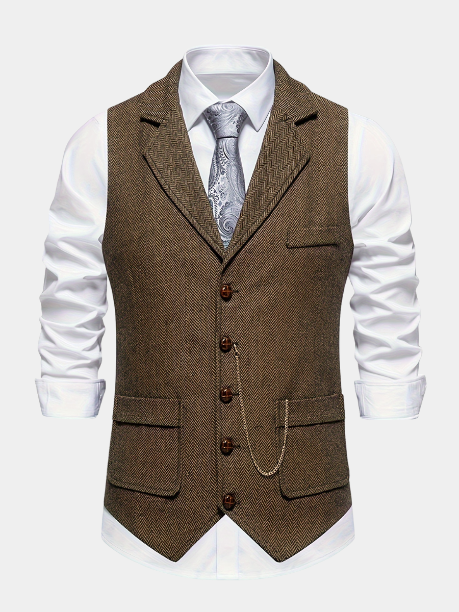 CHAIN LAPEL VEST FOR MEN