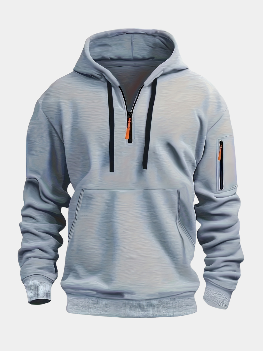 SOLID ZIP HOODIE FOR MEN