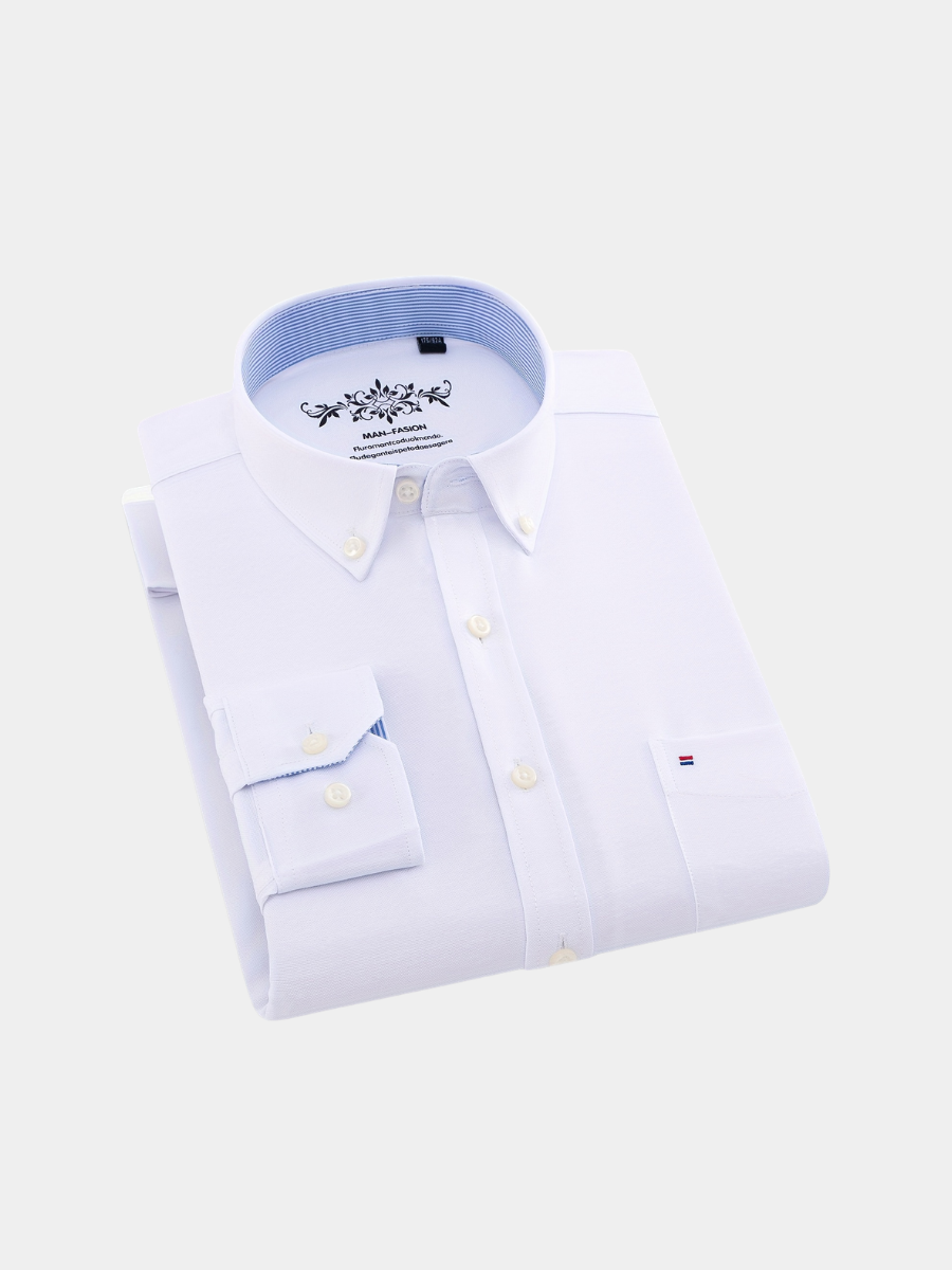 SOLID LAPEL POCKET SHIRT FOR MEN
