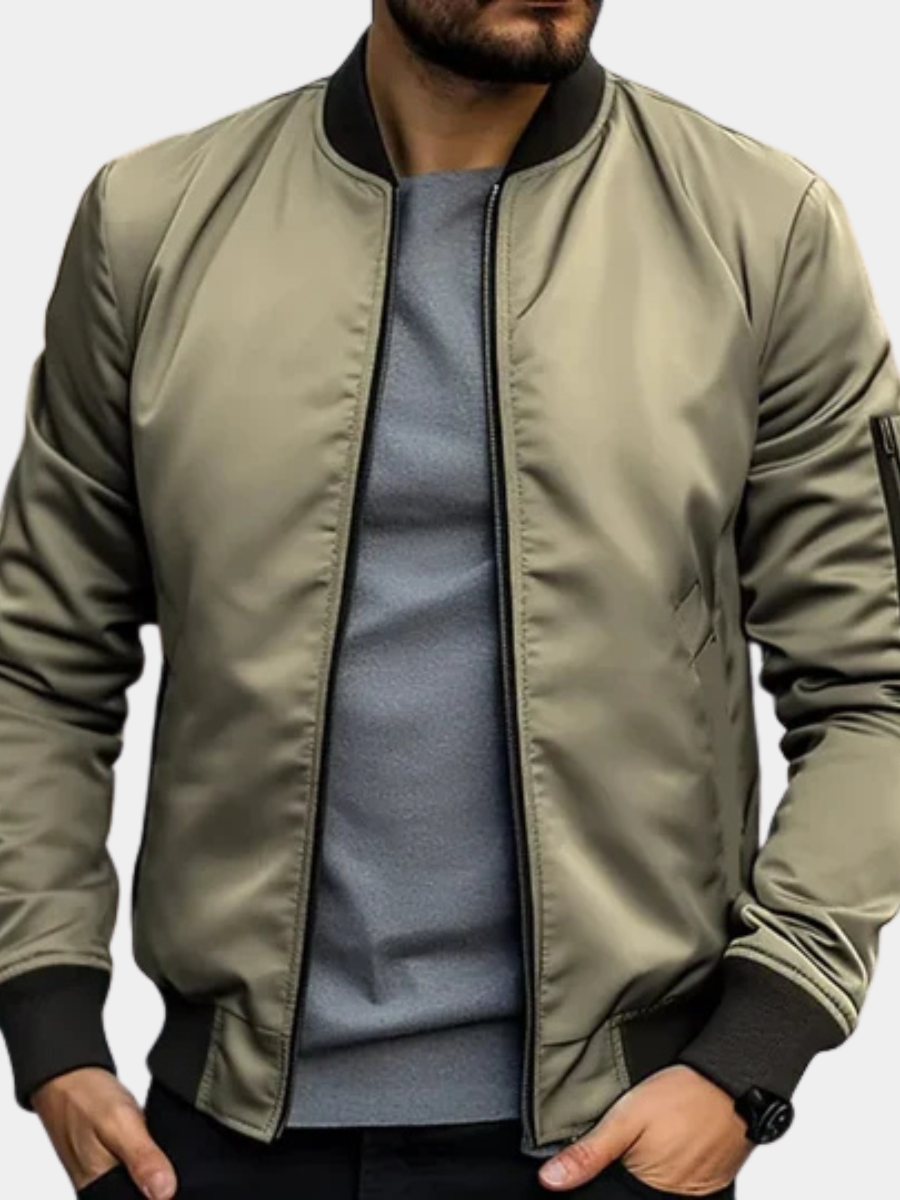 RIBBED BOMBER JACKET FOR MEN