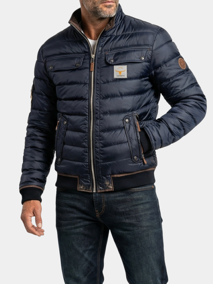 VINTAGE STAND COLLAR JACKET FOR MEN