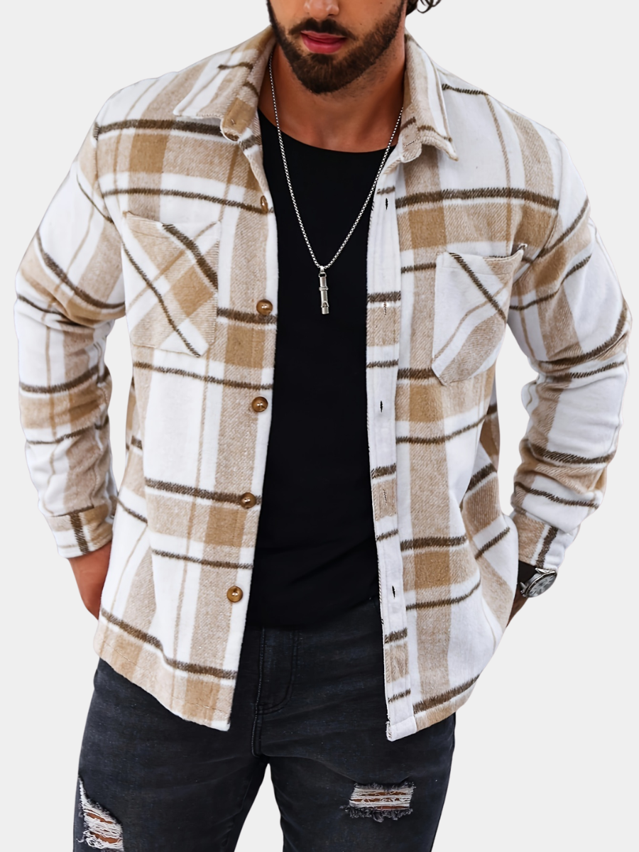 PLAID LAPEL JACKET FOR MEN