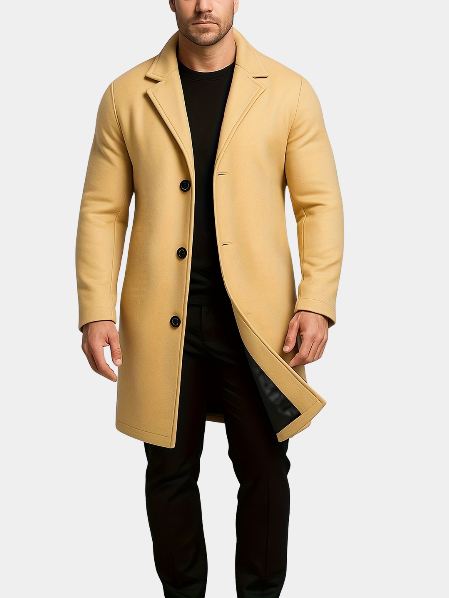 MID-LENGTH TWEED COAT FOR MEN