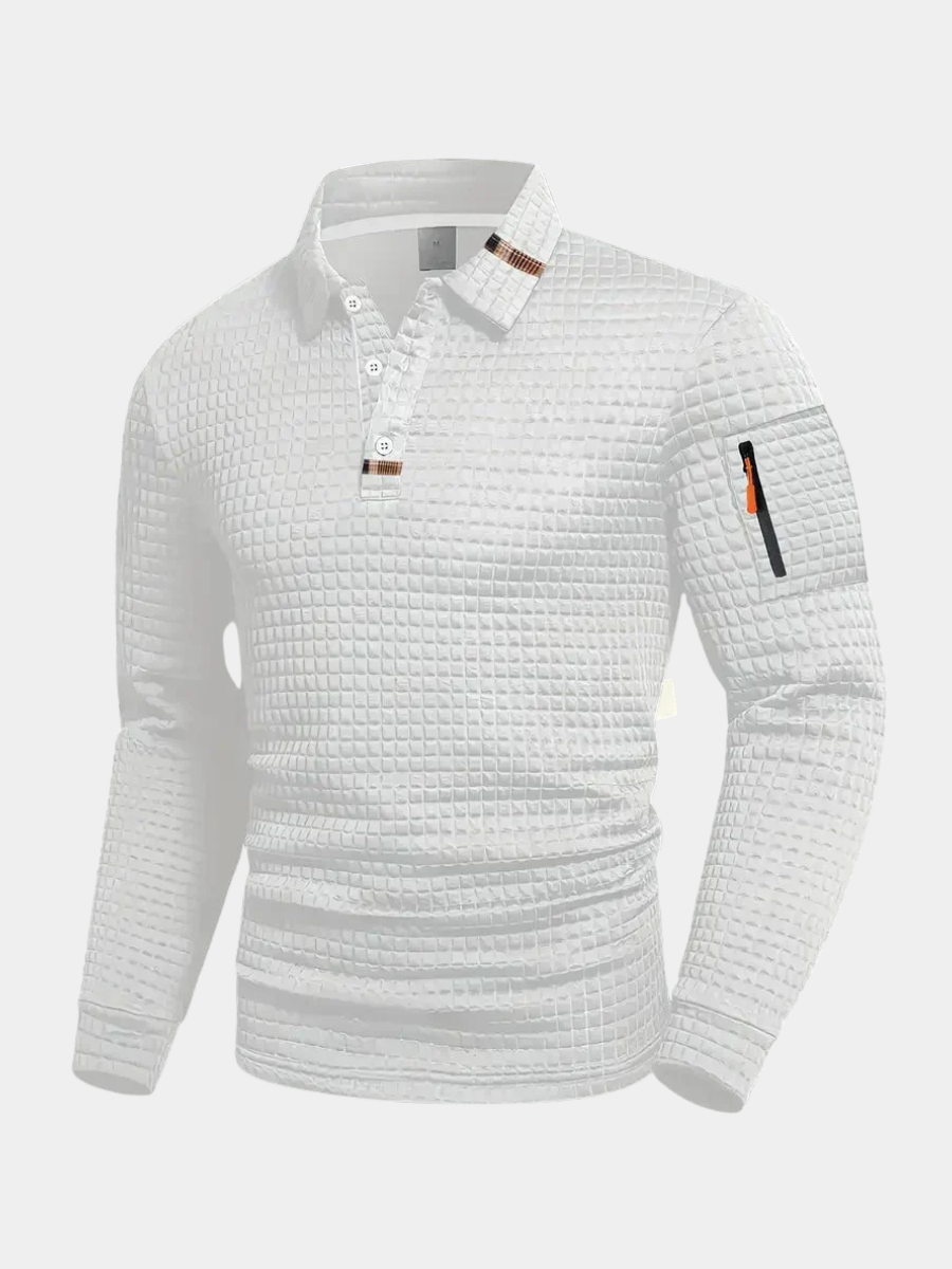 WAFFLE TEXTURE POLO FOR MEN