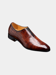 CROCODILE EMBOSSED SLIP ON LOAFERS FOR MEN