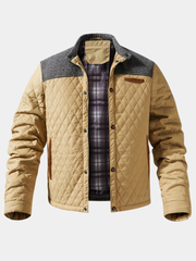 COLOUR BLOCK STAND COLLAR JACKET FOR MEN