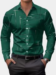 GEOMETRIC BUTTON SHIRT FOR MEN