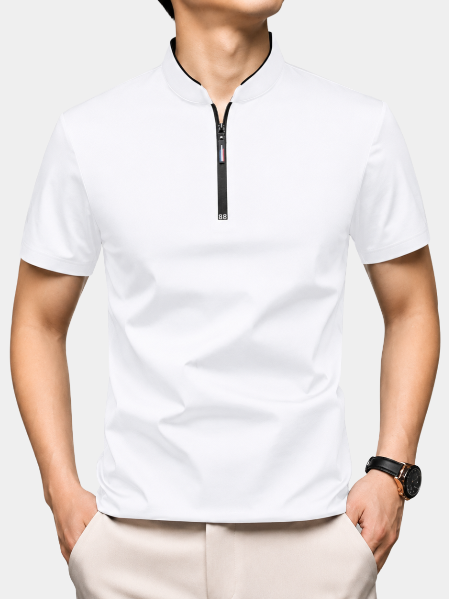 QUARTER-ZIP POLO SHIRT FOR MEN