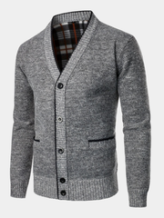 V-NECK KNIT CARDIGAN FOR MEN