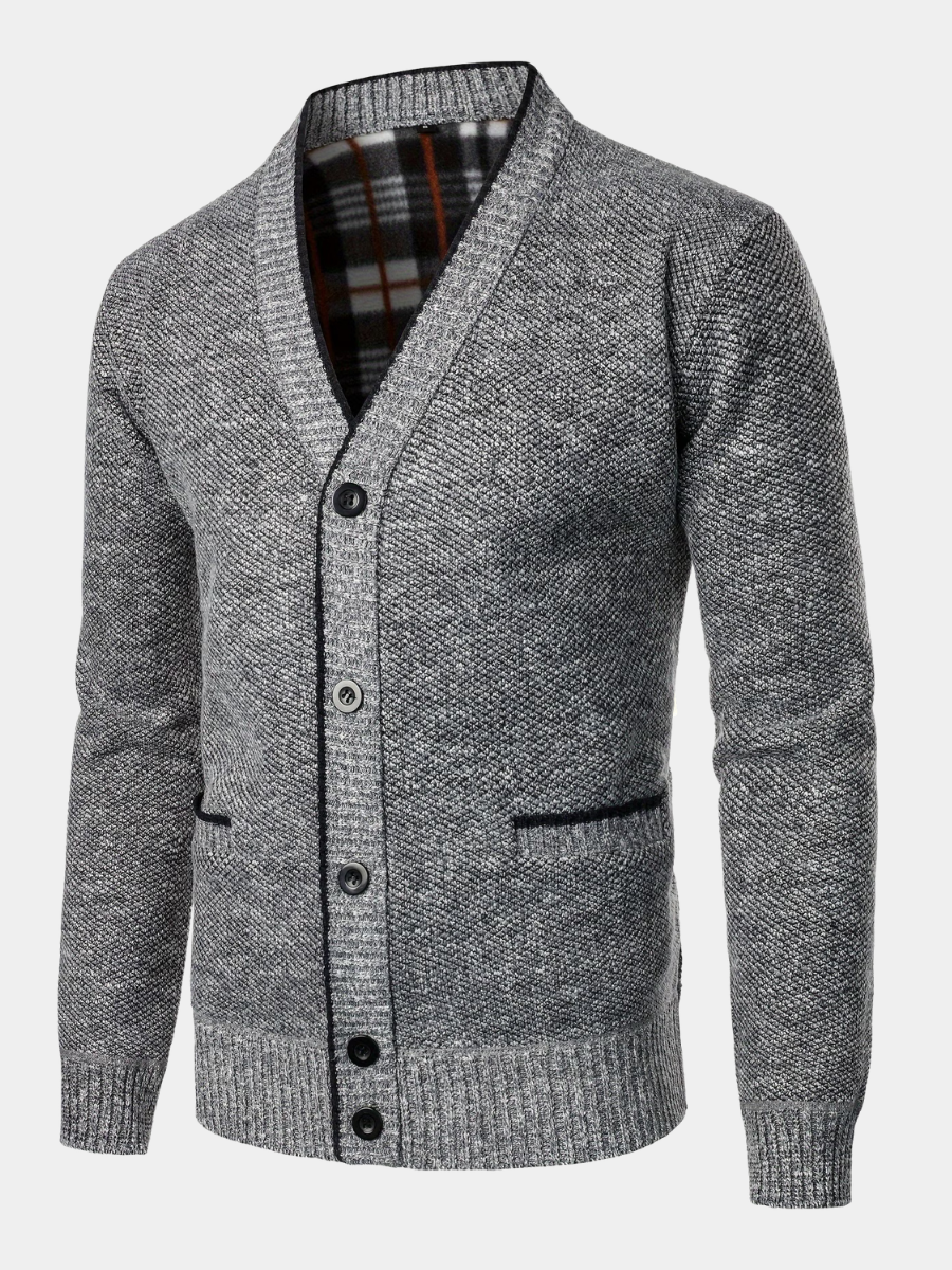 V-NECK KNIT CARDIGAN FOR MEN
